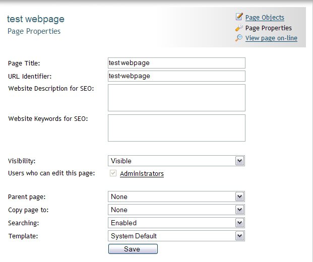 Page properties