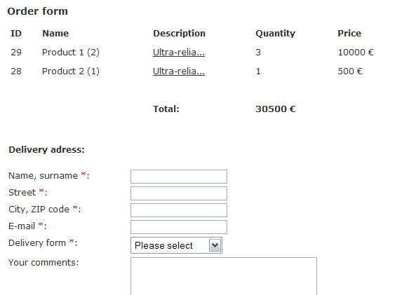 Order form